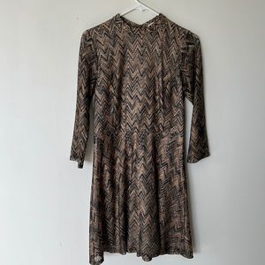 Gold and Black Chevron Dress